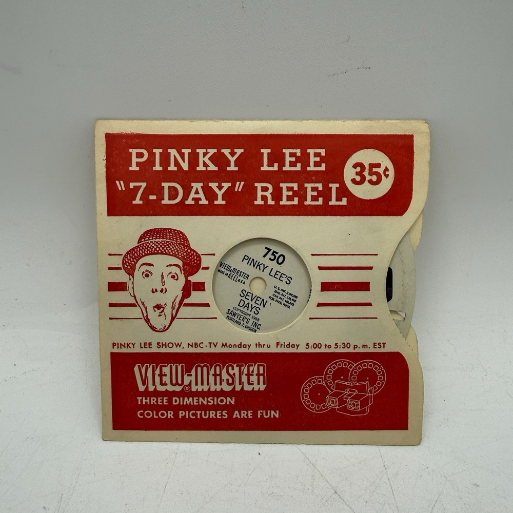 Vintage 1952 View Master 750 Pinky Lee's Seven Days Reel With Sleeve